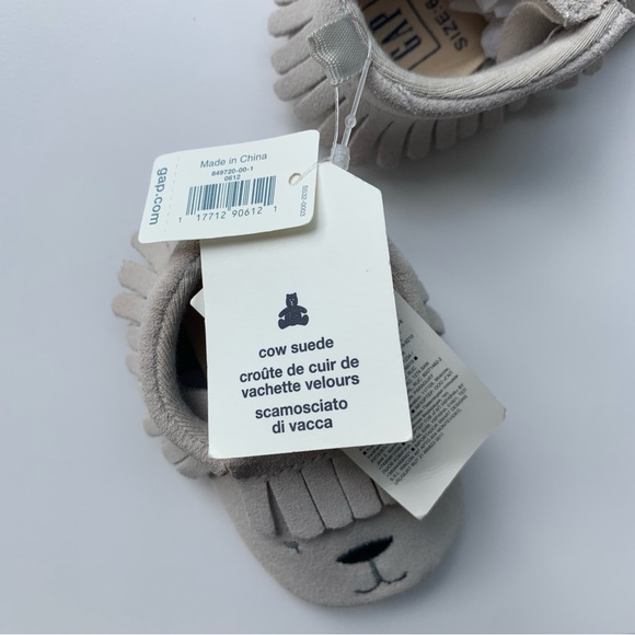 GAP Baby unisex leather mocassins 6-12m NWT - Picture 2 of 5